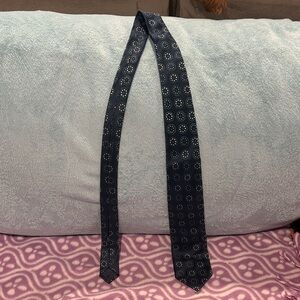 Elegant Charvet Place Verdôme Navy Blue and Green Patterned Men's Tie